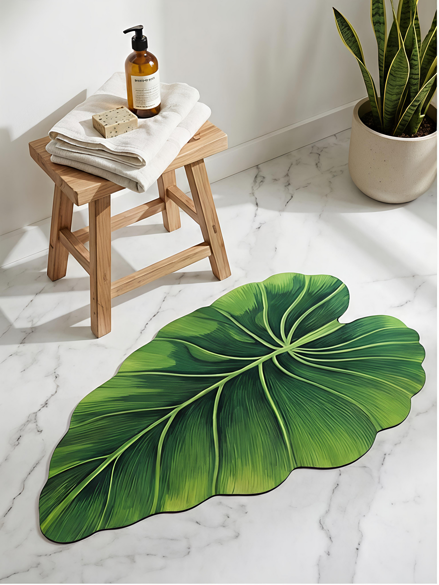 Leaf-Shaped Anti-Slip Bath Mat