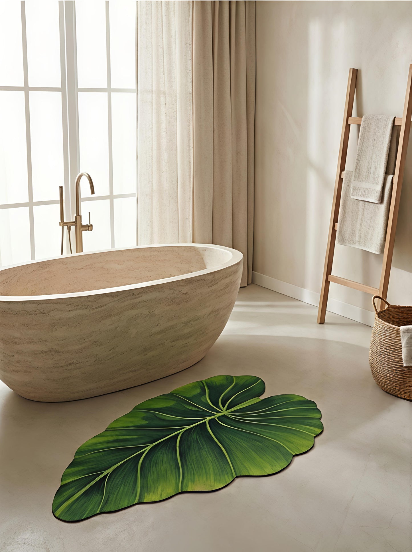 Leaf-Shaped Anti-Slip Bath Mat